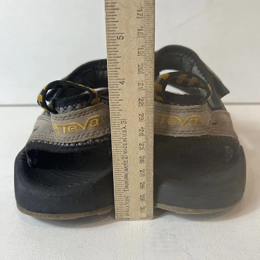 TEVA Men Size 9 Black Brown Sandals Adjustable Straps Comfort Summer Casual Shoe